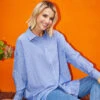 Little Mistress Blue Stripe Shirt By Vogue Williams 1 Little Mistress Blue Stripe Shirt By Vogue Williams -Occasion Couture Shop 2Z5A0005f1