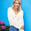Little Mistress Cream Open Knit Cardigan By Vogue Williams -Occasion Couture Shop 2Z5A0025f1