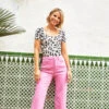 Little Mistress Pink Cropped Wide Leg Denim Jeans By Vogue Williams 1 Little Mistress Pink Cropped Wide Leg Denim Jeans By Vogue Williams -Occasion Couture Shop 2Z5A6948f1