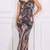 Goddiva Geometric Patterned Sequin Maxi Dress -Occasion Couture Shop A34983D1A 1 d9e735d7 06c0 46d1 9054 51a28f203efb