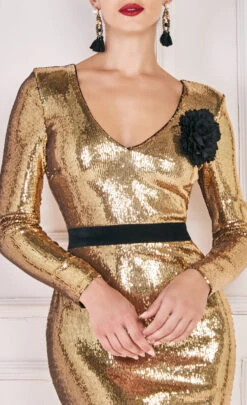 Goddiva Liquid Sequin Corsage Maxi Dress -Occasion Couture Shop A34985D1A 2