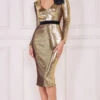 Goddiva Liquid Sequin Midi With Corsage -Occasion Couture Shop A34987C1A 1 74821ee1 b8f0 4aad 928c c84ee99eb917