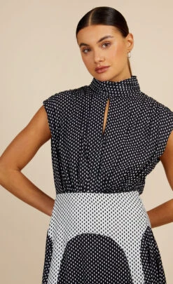 Little Mistress Mono Spot Mix Midaxi Dress By Vogue Williams -Occasion Couture Shop D16010C10I 3