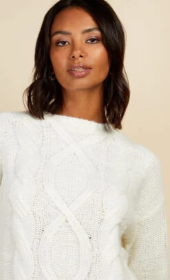 Little Mistress Cream Cable Knit Jumper By Vogue Williams -Occasion Couture Shop D16010C10I 3 678734f1 180b 425c a778 266b2332df05