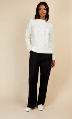 Little Mistress Cream Cable Knit Jumper By Vogue Williams -Occasion Couture Shop D16010C10I 4 31949f13 e38c 4d8f a493 602fe0afe637