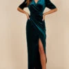 Little Mistress Emerald Velvet Mock Wrap Maxi Dress -Occasion Couture Shop D16977D2B 1