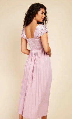 Little Mistress Blush Spot Pleated Midaxi Dress -Occasion Couture Shop D18891R7C 4new