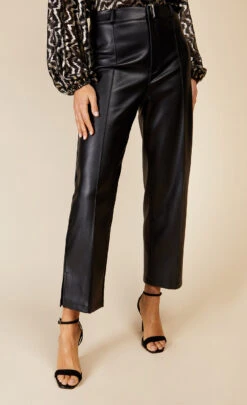 Little Mistress Black PU Trousers By Vogue Williams -Occasion Couture Shop D19346Q2A 2