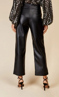 Little Mistress Black PU Trousers By Vogue Williams -Occasion Couture Shop D19346Q2A 4