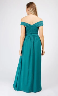 Little Mistress Green Crossover Bardot Maxi Dress -Occasion Couture Shop D19826D3A 4