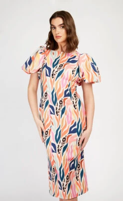 Little Mistress Animal Print Puff Sleeve Midi Dress By Vogue Williams -Occasion Couture Shop D21332C1A 2 1 2bfa26c1 3068 4814 a621 06e5f6d5328a