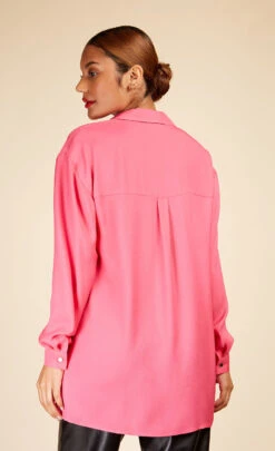 Little Mistress Fuchsia Satin Oversized Shirt By Vogue Williams -Occasion Couture Shop D33408Q1A 4 848603f9 dde9 42d2 82dc d19986a9a5b2