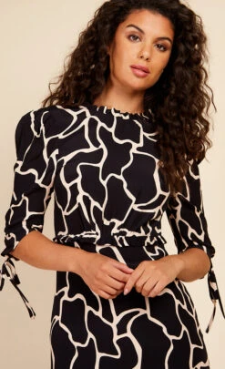 Little Mistress Animal Print Frill Midaxi Dress -Occasion Couture Shop D33608R1A 3