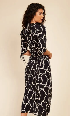 Little Mistress Animal Print Frill Midaxi Dress -Occasion Couture Shop D33608R1A 4