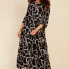 Little Mistress Animal Print Reversible Midaxi Smock Dress -Occasion Couture Shop D33610R1A 1