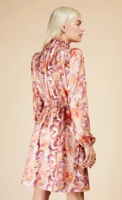 Little Mistress Marble Satin Shirred Mini Dress 9 Little Mistress Marble Satin Shirred Mini Dress -Occasion Couture Shop D33613B1A 4