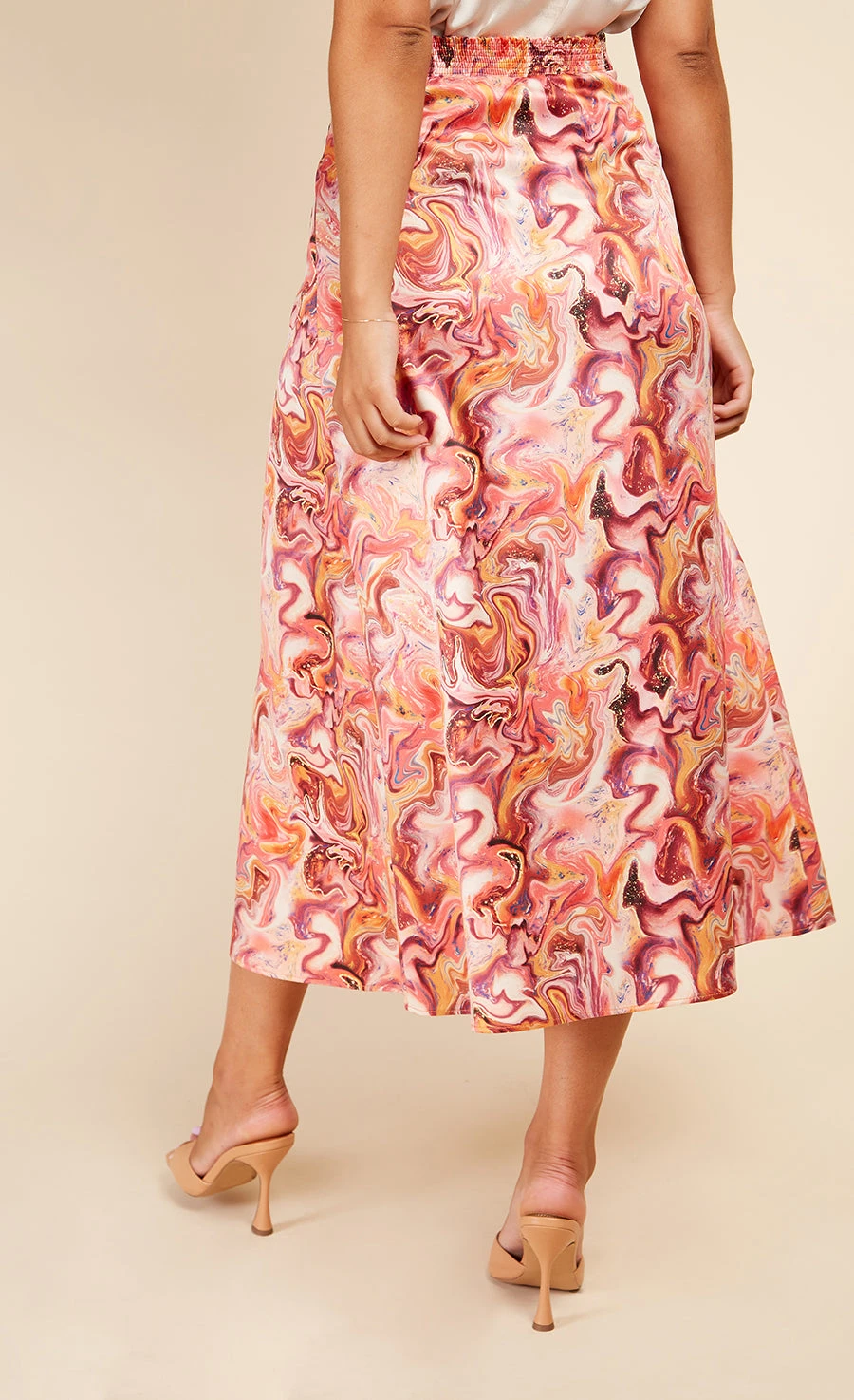 Little Mistress Marble Mock Wrap Midi Skirt 6 Little Mistress Marble Mock Wrap Midi Skirt - Image 4