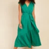 Little Mistress Green Check Mock Wrap Midaxi Dress -Occasion Couture Shop D33619R1A 1