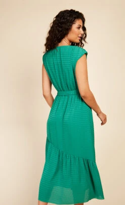Little Mistress Green Check Mock Wrap Midaxi Dress -Occasion Couture Shop D33619R1A 4
