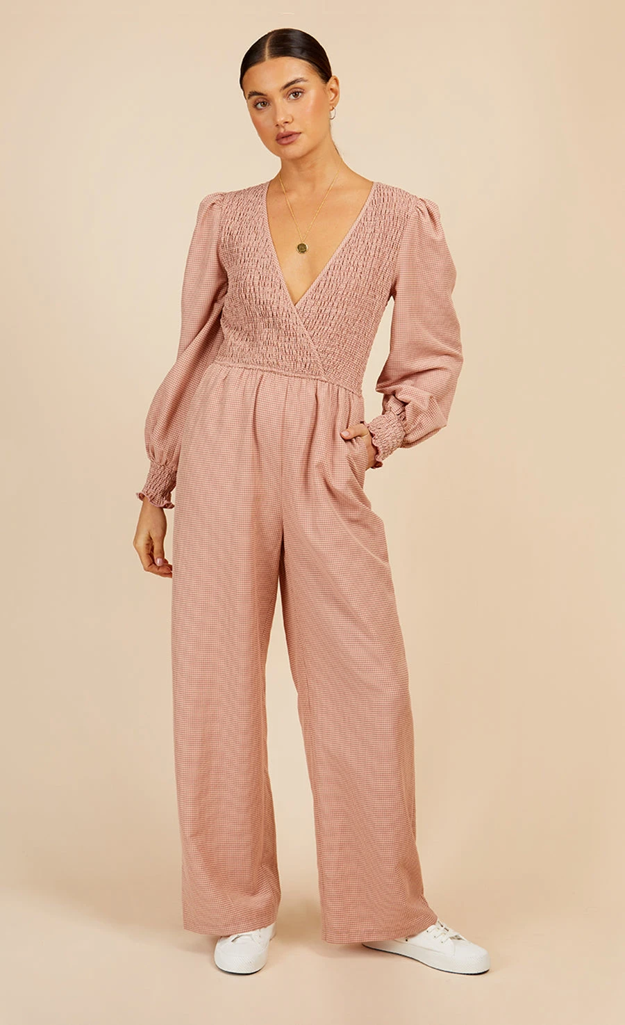 Little Mistress Summer Gingham Shirred Jumpsuit 3 Little Mistress Summer Gingham Shirred Jumpsuit