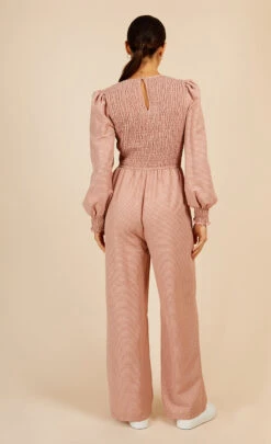 Little Mistress Summer Gingham Shirred Jumpsuit 9 Little Mistress Summer Gingham Shirred Jumpsuit -Occasion Couture Shop D3362161A 8