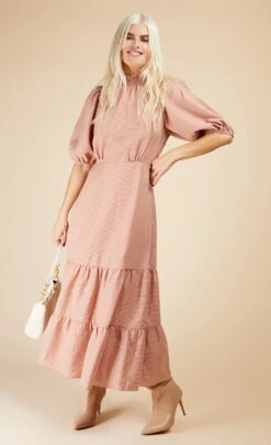 Little Mistress Summer Gingham Tiered Midaxi Dress