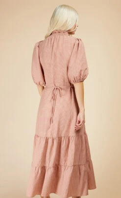 Little Mistress Summer Gingham Tiered Midaxi Dress -Occasion Couture Shop D33622R1A 4