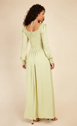 Little Mistress Chartreuse Check Tie Neck Maxi Dress -Occasion Couture Shop D33627D1A 4