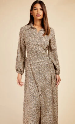 Little Mistress Leopard Lace Up Maxi Shirt Dress By Vogue Williams -Occasion Couture Shop D33629D2B 2