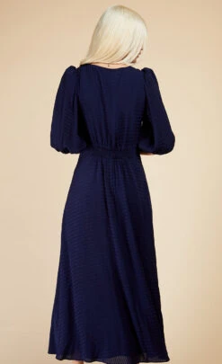 Little Mistress Navy Check Tie Detail Midaxi Dress 9 Little Mistress Navy Check Tie Detail Midaxi Dress -Occasion Couture Shop D33639R2A 4