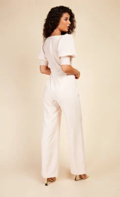 Little Mistress Ecru Check Twist Detail Jumpsuit 9 Little Mistress Ecru Check Twist Detail Jumpsuit -Occasion Couture Shop D3364061A 4