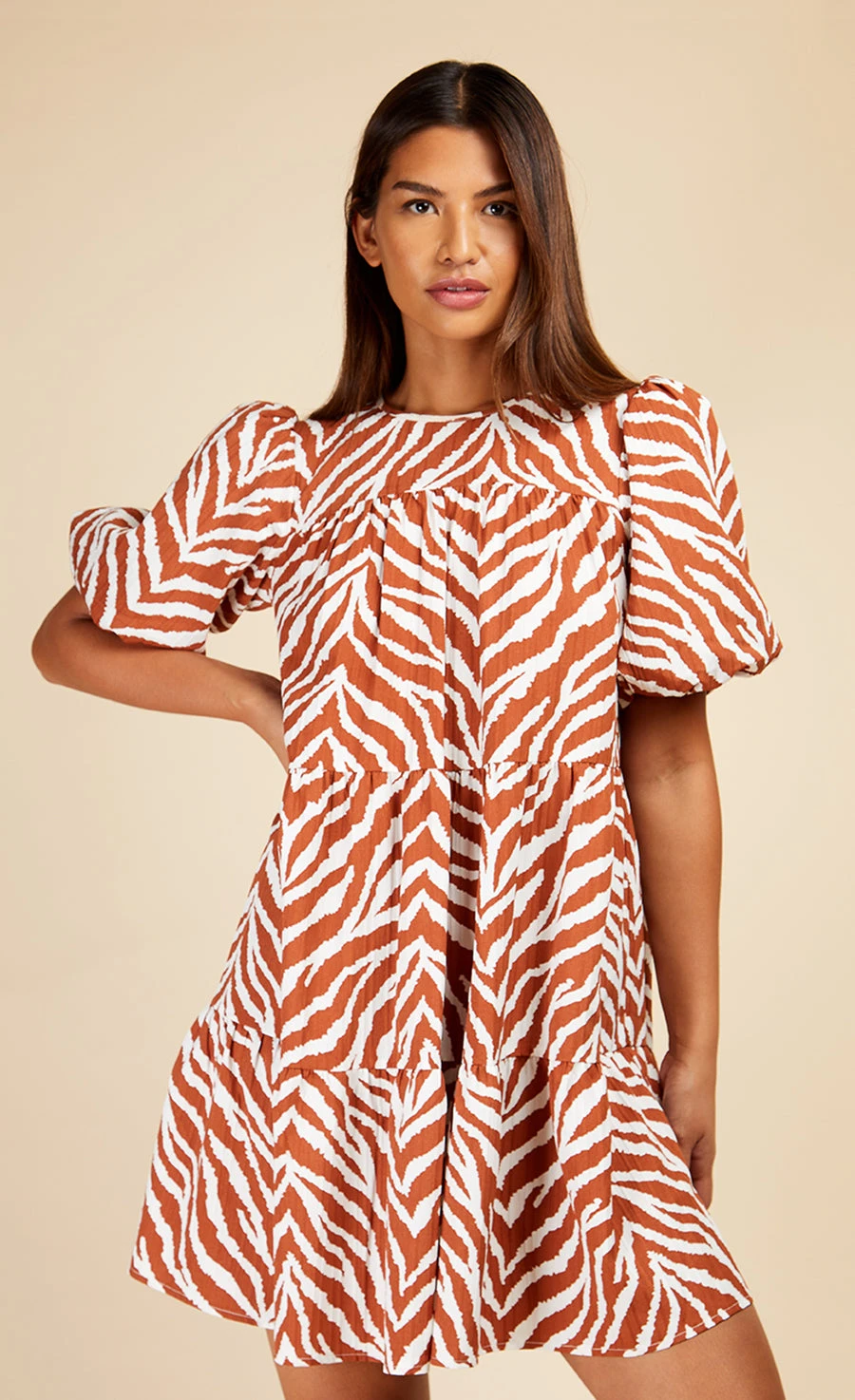 Little Mistress Zebra Print Mini Smock Dress By Vogue Williams 5 Little Mistress Zebra Print Mini Smock Dress By Vogue Williams - Image 3