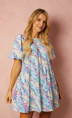 Little Mistress Animal Print Mini Smock Dress By Vogue Williams