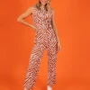 Little Mistress Zebra Print Tie Detail Jumpsuit By Vogue Williams 1 Little Mistress Zebra Print Tie Detail Jumpsuit By Vogue Williams -Occasion Couture Shop D3370461A