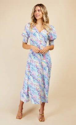 Little Mistress Animal Print Button Front Midi Dress By Vogue Williams -Occasion Couture Shop D33708R2B 12