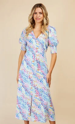 Little Mistress Animal Print Button Front Midi Dress By Vogue Williams -Occasion Couture Shop D33708R2B 2