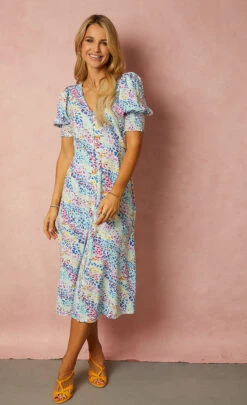 Little Mistress Animal Print Button Front Midi Dress By Vogue Williams -Occasion Couture Shop D33708R2B 3