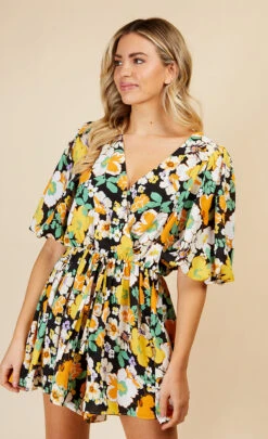 Little Mistress Vintage Floral Playsuit By Vogue Williams -Occasion Couture Shop D33715Q1A 22