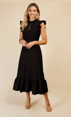 Little Mistress Black Pephem Midi Dress By Vogue Williams -Occasion Couture Shop D33718R1A 12