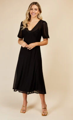 Little Mistress Black Sheer Midaxi Dress By Vogue Williams -Occasion Couture Shop D33720R1A 12