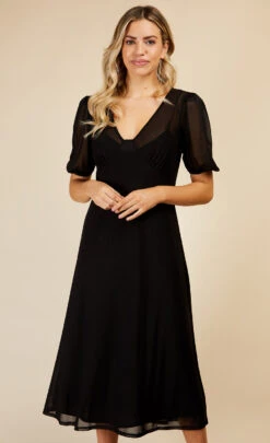 Little Mistress Black Sheer Midaxi Dress By Vogue Williams -Occasion Couture Shop D33720R1A 2