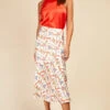 Little Mistress Leaf Print Diagonal Seam Midi Skirt -Occasion Couture Shop D33745R1A 1