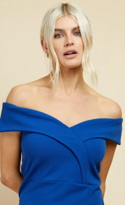 Little Mistress Cobalt Bardot Maxi -Occasion Couture Shop D33994D1A 3