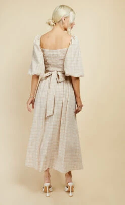 Little Mistress Beige Check Multiway Midi Dress 19 Little Mistress Beige Check Multiway Midi Dress -Occasion Couture Shop D34009R1A 10