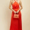 Little Mistress Orange Satin Midi Dress 2 Little Mistress Orange Satin Midi Dress -Occasion Couture Shop D34016R1A 1