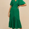 Little Mistress Green Angel Sleeve Midaxi Dress By Vogue Williams -Occasion Couture Shop D34026R3B 1