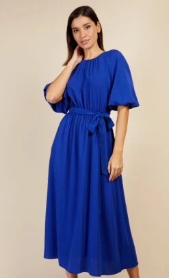 Little Mistress Royal Blue Puff Sleeve Midaxi Dress By Vogue Williams -Occasion Couture Shop D34167R1A 2
