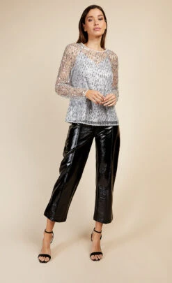 Little Mistress Silver Sequin Mesh Top By Vogue Williams -Occasion Couture Shop D34180Q1A 1