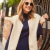 Little Mistress Cream Borg Gilet By Vogue Williams -Occasion Couture Shop D34182Q1A