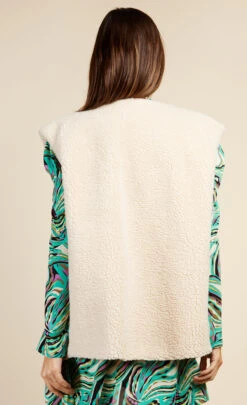 Little Mistress Cream Borg Gilet By Vogue Williams -Occasion Couture Shop D34182Q1A 4